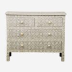 Wooden Grey Bone Inlay Chest Of Drawer
