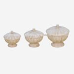 Wood Bone Inlay Box Set Of 3