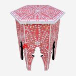 Mother of pearl Octangle Table Pink Color