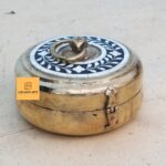 Leelawati Arts : Unique Flower Design Brass And Bone Chapati Box