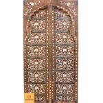Leelawati Arts : Wooden Bone Inlay Flower Design Room Door