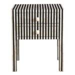 Leelawati Arts : Home Decorative Bone Inlay Black And White Bedside Table