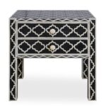 Leelawati Arts : Bone Inlay Moroccan Design Bone Inlay 2 Drawer Bedside Table