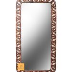 Leelawati Arts : Wall Decor Mother Of Pearl Inlay Floral Design Brown Color Mirror Frame